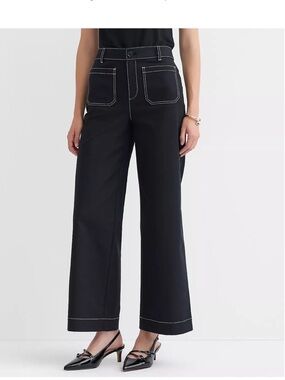 Loft The Palmer Wide Leg High Rise in Pique Sz 8T Tall - NWT